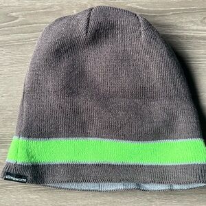 Adidas Climawarm Reversible Gray & Neon Green Knit Beanie One Size Fits Most